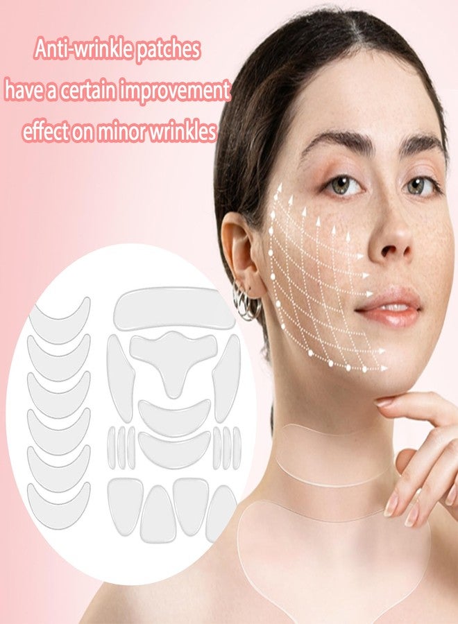 RoseFlower Face Wrinkle Patches Set, 32PCS Facial Patches With Forehead Neck Face Chest Under Eye Patches for Puffy Eyes and Dark Circles, Face Tape Silicone Sleep Patches for Reducing Face Wrinkle - Image 4